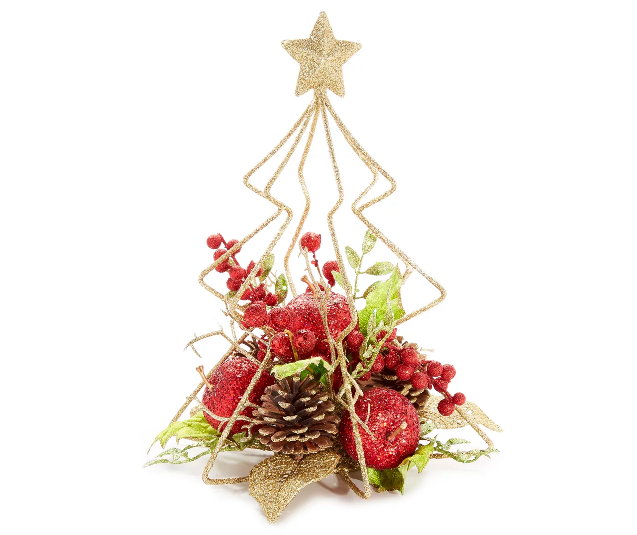 Floral & Gold Metal Glitter Tree 1 Floral & Gold Metal Glitter Tree