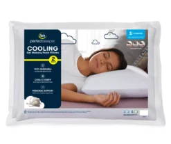 White Washable Cooling Gel Memory Foam Pillows, 2-Pack