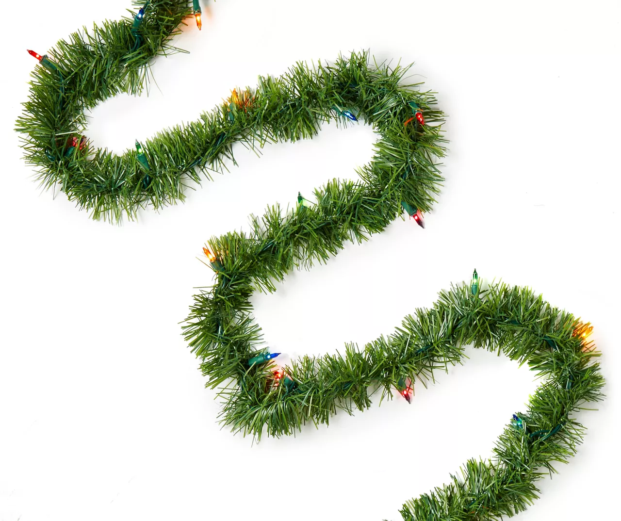 18' Multi-Color Pre-Lit Pine Garland 1 18' Multi-Color Pre-Lit Pine Garland