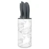 Marble Finish 9-Piece Steak Knife & Knife Block Set