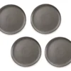 Matte Black Stoneware Dinner Plates, 4-Pack