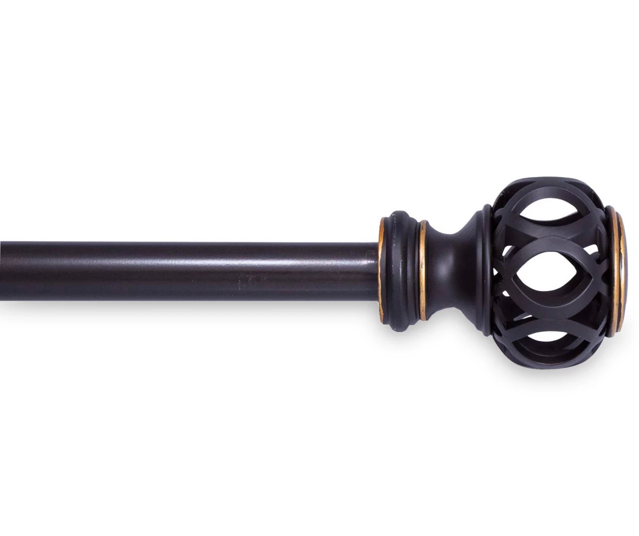 Oil Rubbed Bronze Agatha Fast Fit Easy Install Decorative Window Curtain Rod, (42" - 120") 1 Oil Rubbed Bronze Agatha Fast Fit Easy Install Decorative Window Curtain Rod, (42" - 120")