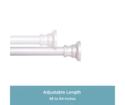 Brushed Nickel Nicholas Twist & Fit No Tools Tension Window Curtain Rod, (48" - 86") -Home Decor Store 810453781 4