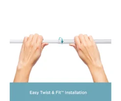 Brushed Nickel Nicholas Twist & Fit No Tools Tension Window Curtain Rod, (48" - 86") -Home Decor Store 810453781 5