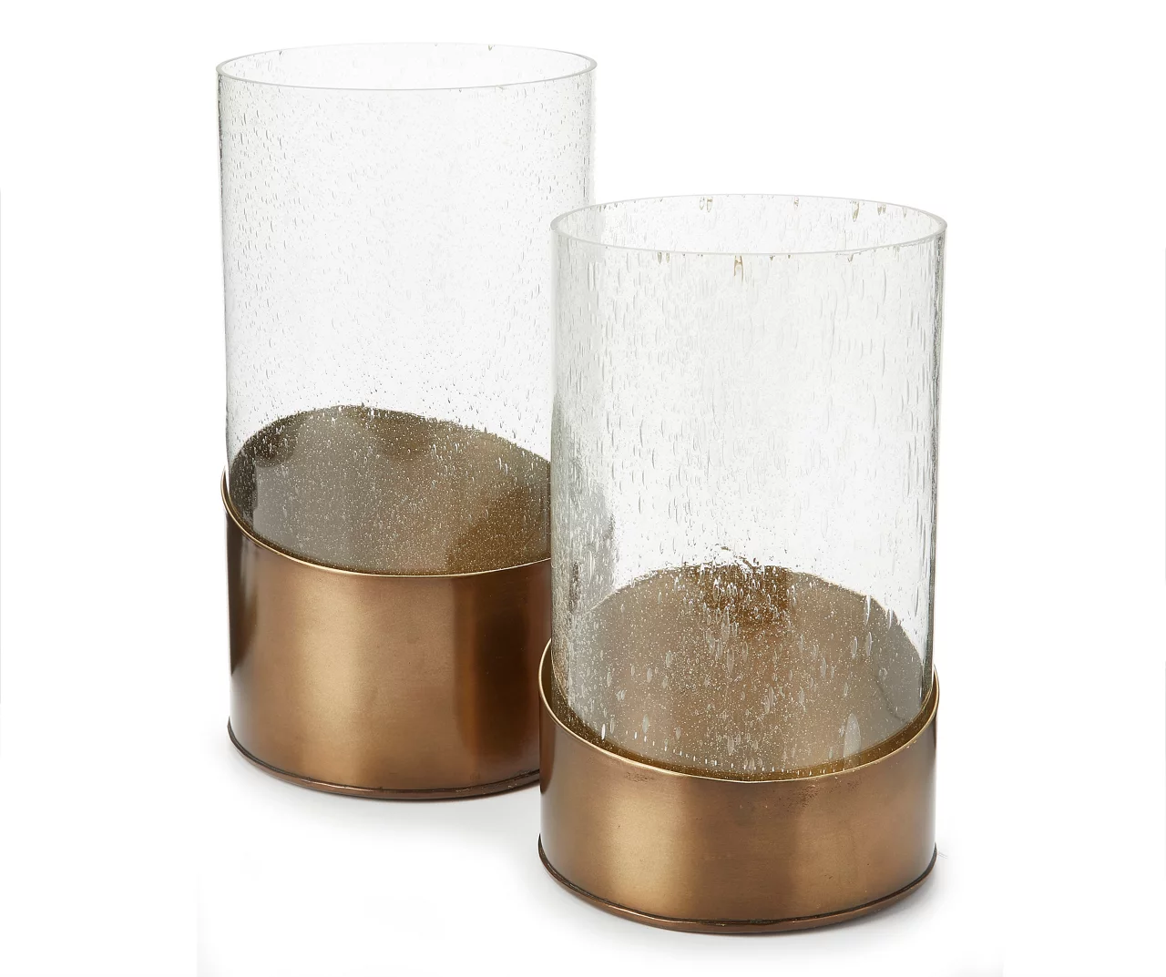 Brass Base Glass Hurricane, (10") 2 Brass Base Glass Hurricane, (10") - Image 2