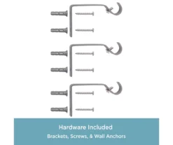 Caris Crackle Pewter Standard Decorative Window Curtain Rod, (48" - 86") -Home Decor Store 810466068 5