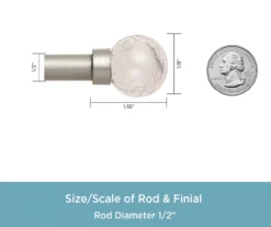 Caris Crackle Pewter Standard Decorative Window Curtain Rod, (28" - 48") -Home Decor Store 810466069 3