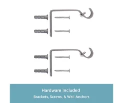 Caris Crackle Pewter Standard Decorative Window Curtain Rod, (28" - 48") -Home Decor Store 810466069 5