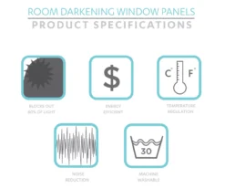 Evelyn Medallion Gray & White Room-Darkening Rod Pocket Curtain Panel Pair, (95") -Home Decor Store 810468104 6