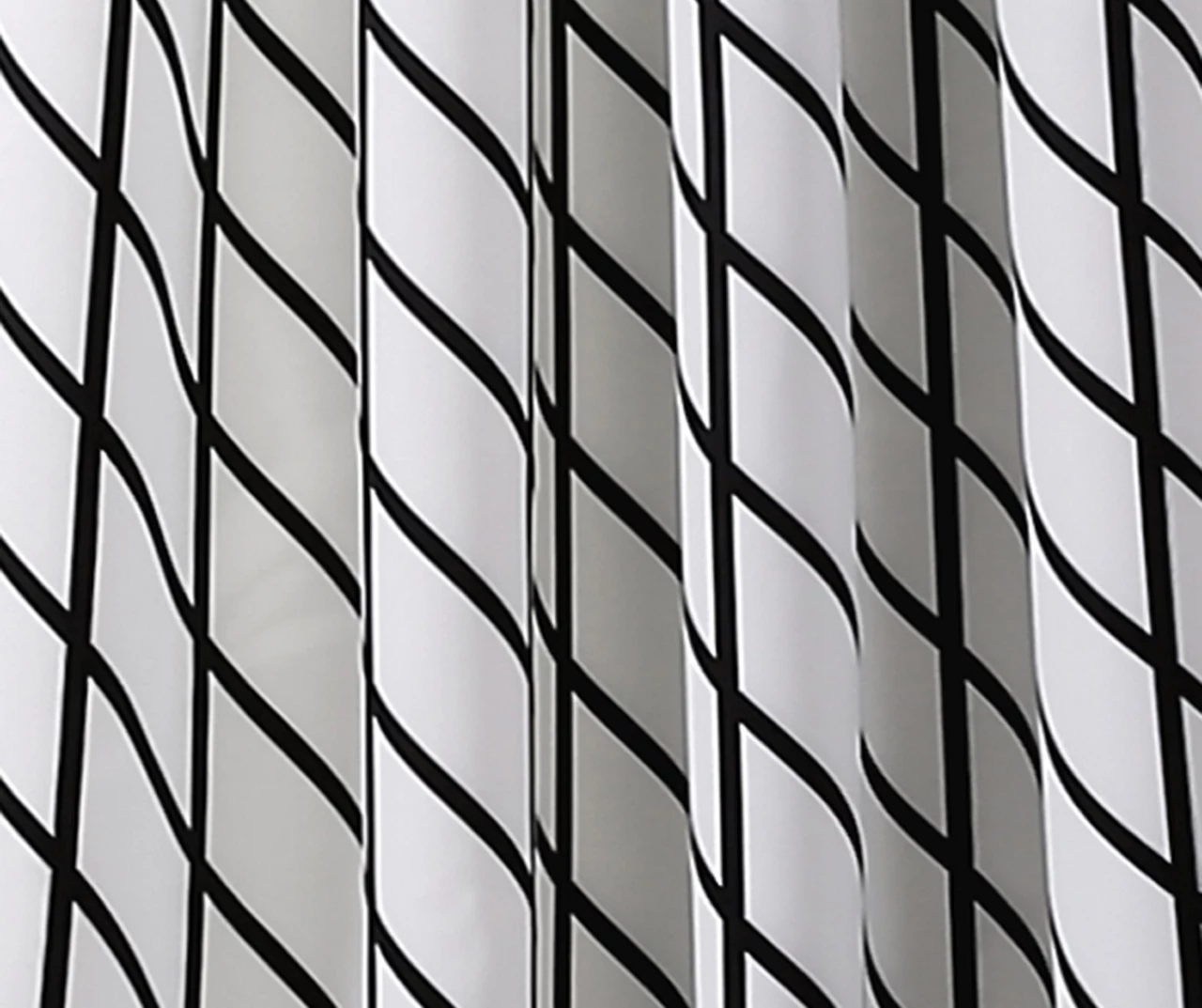 Feather Arrow Geo White & Black Room-Darkening Grommet Curtain Panel Pair, (84") 3 Feather Arrow Geo White & Black Room-Darkening Grommet Curtain Panel Pair, (84") - Image 3