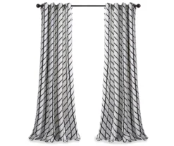 Feather Arrow Geo White & Black Room-Darkening Grommet Curtain Panel Pair, (84") 13 Feather Arrow Geo White & Black Room-Darkening Grommet Curtain Panel Pair, (84") -Home Decor Store 810468108 7