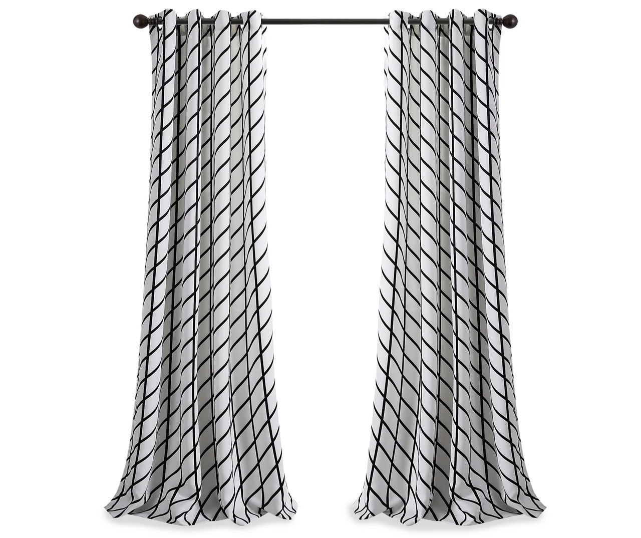 Feather Arrow Geo White & Black Room-Darkening Grommet Curtain Panel Pair, (84") 7 Feather Arrow Geo White & Black Room-Darkening Grommet Curtain Panel Pair, (84") - Image 7