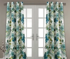Floral Paisley Blue & Green Room-Darkening Grommet Curtain Panel Pair 23 Floral Paisley Blue & Green Room-Darkening Grommet Curtain Panel Pair -Home Decor Store 810468110