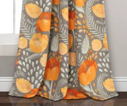 Poppy Garden Yellow & Gray Room-Darkening Back Tab Curtain Panel Pair, (95") 9 Poppy Garden Yellow & Gray Room-Darkening Back Tab Curtain Panel Pair, (95") -Home Decor Store 810468157 3