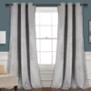 Prima Velvet Light Gray Room-Darkening Grommet Curtain Panel Pair, (84")