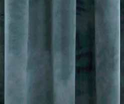 Prima Velvet Slate Blue Room-Darkening Grommet Curtain Panel Pair, (84") -Home Decor Store 810468180 2