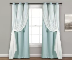 Lush Blackout Grommet Curtain Panel Pair With Sheer Overlay -Home Decor Store 810468186 2