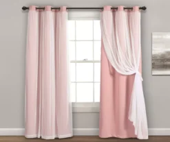Lush Blackout Grommet Curtain Panel Pair With Sheer Overlay -Home Decor Store 810468198
