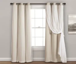 Lush Blackout Grommet Curtain Panel Pair With Sheer Overlay -Home Decor Store 810468201
