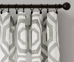 Octagon Blocks Room-Darkening Rod Pocket Curtain Panel Pair, (84") -Home Decor Store 810468217 1