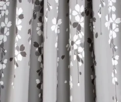 Weeping Flowers Gray Room-Darkening Rod Pocket Curtain Panel Pair, (84") -Home Decor Store 810468233 2