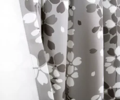 Weeping Flowers Gray Room-Darkening Rod Pocket Curtain Panel Pair, (84") -Home Decor Store 810468233 4