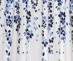 Weeping Flowers Navy & Blue Room-Darkening Rod Pocket Curtain Panel Pair, (84") -Home Decor Store 810468237 2