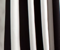 Wilbur Stripe Black & White Room-Darkening Back Tab Curtain Panel Pair, (95") -Home Decor Store 810468249 2