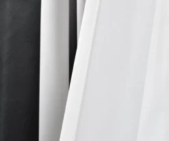 Wilbur Stripe Black & White Room-Darkening Back Tab Curtain Panel Pair, (95") -Home Decor Store 810468249 4