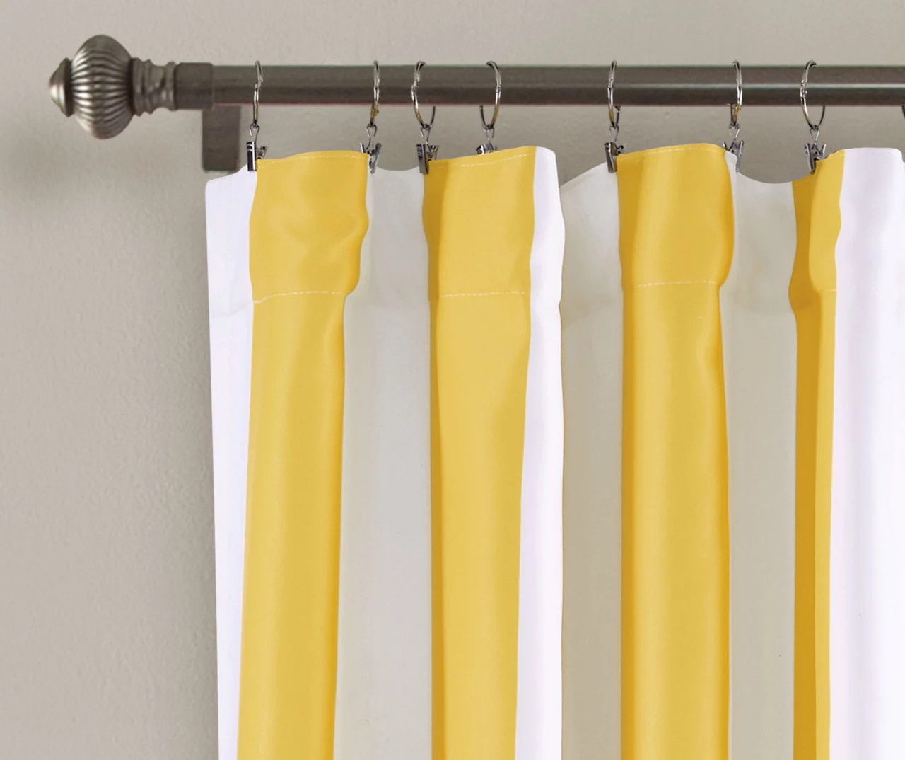 Wilbur Stripe Yellow & White Room-Darkening Back Tab Curtain Panel Pair, (84") 2 Wilbur Stripe Yellow & White Room-Darkening Back Tab Curtain Panel Pair, (84") - Image 2