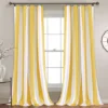 Wilbur Stripe Yellow & White Room-Darkening Back Tab Curtain Panel Pair, (84")