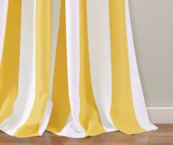 Wilbur Stripe Yellow & White Room-Darkening Back Tab Curtain Panel Pair, (84") 11 Wilbur Stripe Yellow & White Room-Darkening Back Tab Curtain Panel Pair, (84") -Home Decor Store 810468250 3