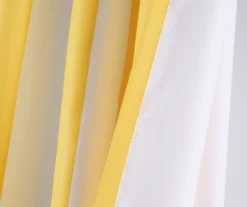 Wilbur Stripe Yellow & White Room-Darkening Back Tab Curtain Panel Pair, (84") 12 Wilbur Stripe Yellow & White Room-Darkening Back Tab Curtain Panel Pair, (84") -Home Decor Store 810468250 4
