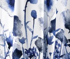 Zuri Flora Navy & White Room-Darkening Back Tab Curtain Panel Pair, (84") 11 Zuri Flora Navy & White Room-Darkening Back Tab Curtain Panel Pair, (84") -Home Decor Store 810468254 3