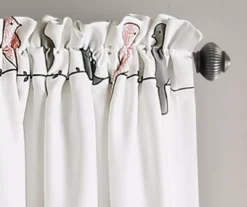 Rowley Birds Blush & Gray Room-Darkening Rod Pocket Curtain Panel Pair, (84") -Home Decor Store 810468262 2