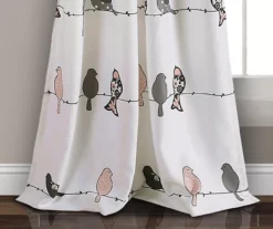 Rowley Birds Blush & Gray Room-Darkening Rod Pocket Curtain Panel Pair, (84") -Home Decor Store 810468262 3