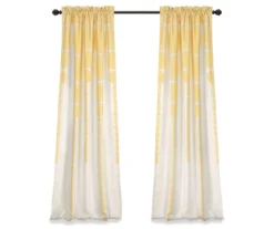 Stripe Medallion Yellow Room-Darkening Rod Pocket Curtain Panel Pair, (84") -Home Decor Store 810468272 6