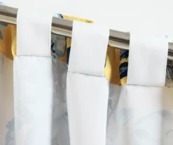 Tania Floral Yellow & Blue Room-Darkening Back Tab Curtain Panel Pair, (95") -Home Decor Store 810468286 5