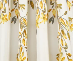 Tanisha Yellow & Gray Floral Room-Darkening Rod Pocket Curtain Panel Pair, (84") -Home Decor Store 810468290 2