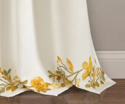 Tanisha Yellow & Gray Floral Room-Darkening Rod Pocket Curtain Panel Pair, (84") -Home Decor Store 810468290 3