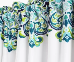 Clara Blue & Green Paisley Room-Darkening Rod Pocket Curtain Panel Pair, (84") 12 Clara Blue & Green Paisley Room-Darkening Rod Pocket Curtain Panel Pair, (84") -Home Decor Store 810468305 4