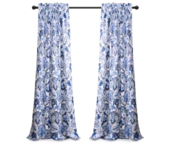 Cynthia Jacobean Blue Room-Darkening Rod Pocket Curtain Panel Pair, (108") 15 Cynthia Jacobean Blue Room-Darkening Rod Pocket Curtain Panel Pair, (108") -Home Decor Store 810468311 7