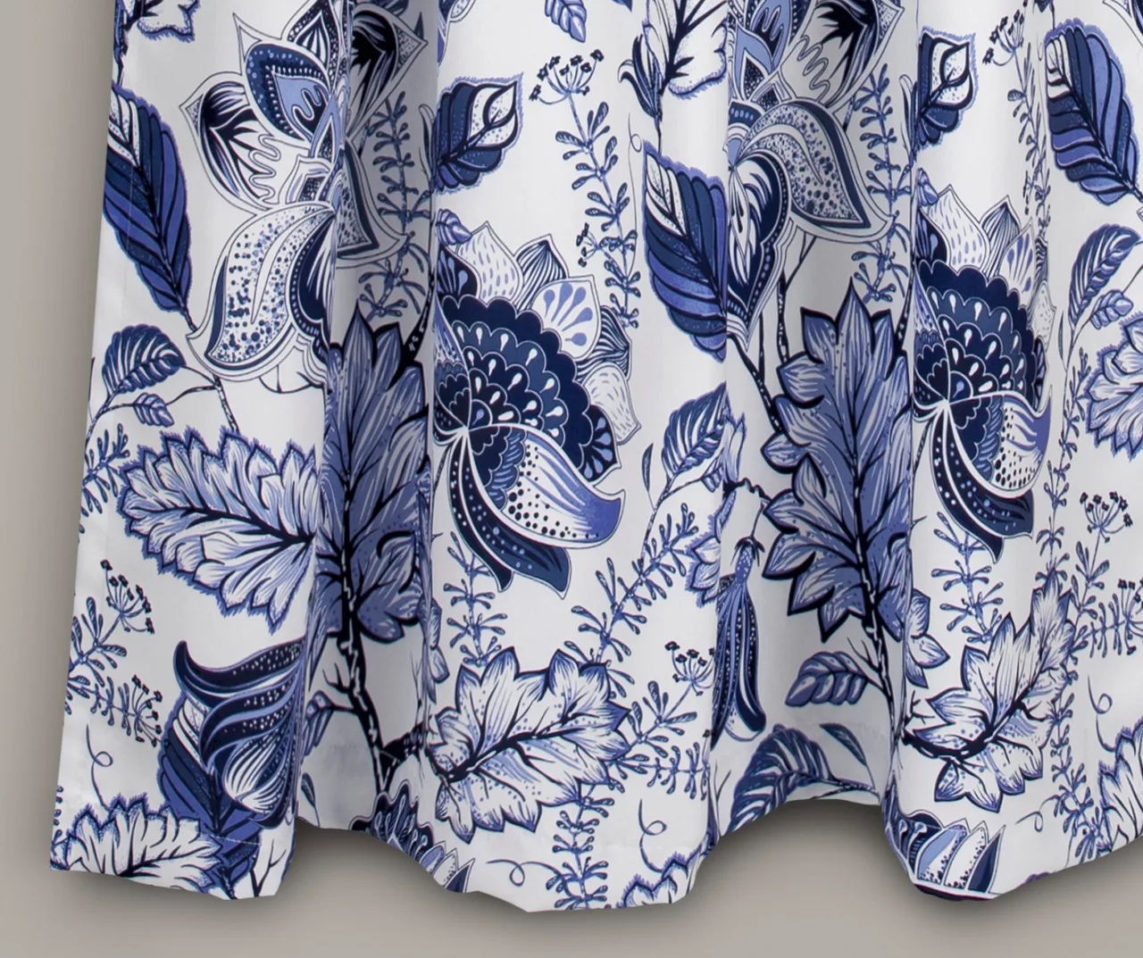 Cynthia Jacobean Blue Room-Darkening Rod Pocket Curtain Panel Pair 7 Cynthia Jacobean Blue Room-Darkening Rod Pocket Curtain Panel Pair - Image 7