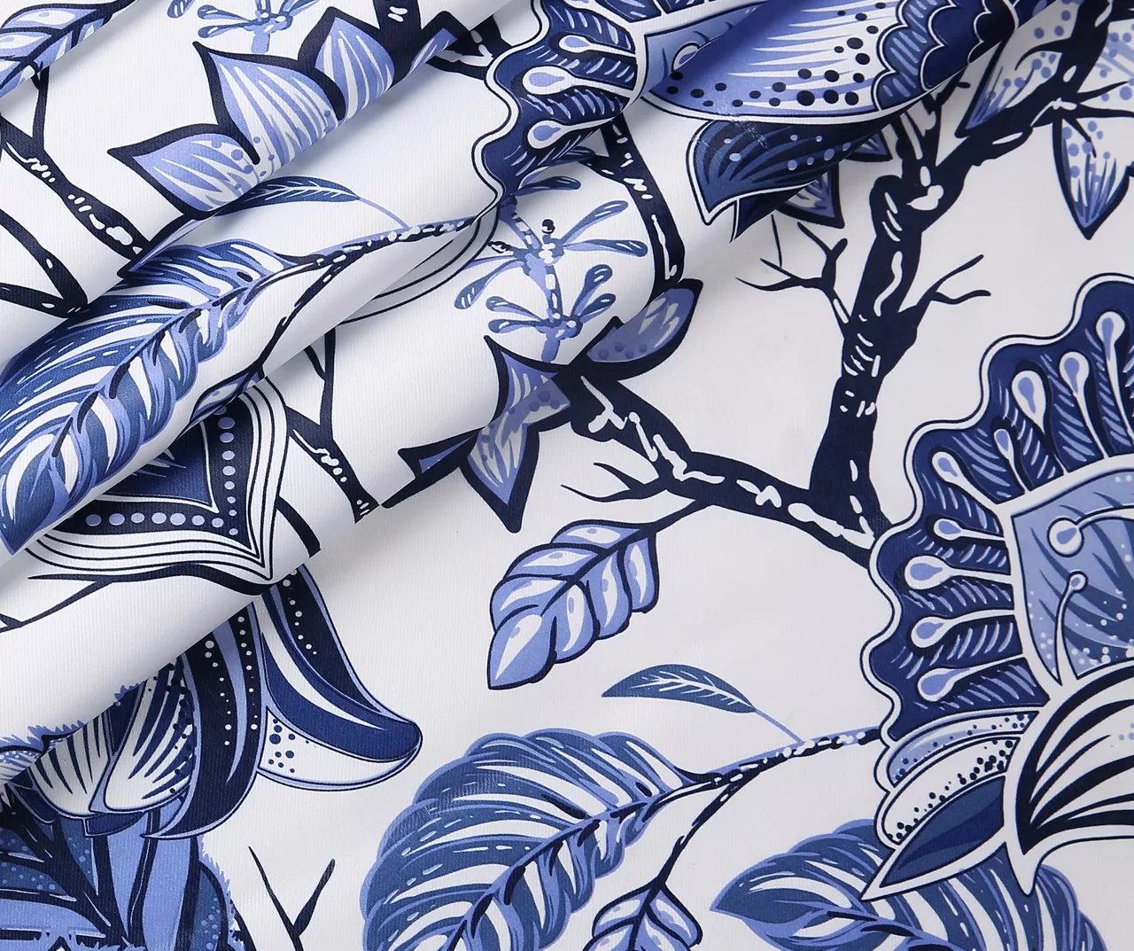 Cynthia Jacobean Blue Room-Darkening Rod Pocket Curtain Panel Pair 8 Cynthia Jacobean Blue Room-Darkening Rod Pocket Curtain Panel Pair - Image 8