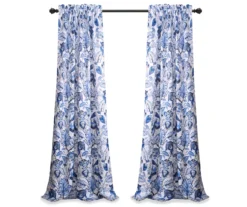 Cynthia Jacobean Blue Room-Darkening Rod Pocket Curtain Panel Pair 37 Cynthia Jacobean Blue Room-Darkening Rod Pocket Curtain Panel Pair -Home Decor Store 810468315 7
