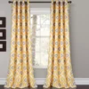Diamond Ikat Yellow & Gray Room-Darkening Grommet Curtain Panel Pair, (84")