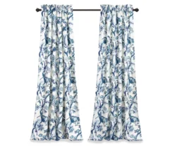 Dolores Blue & White Floral Room-Darkening Rod Pocket Curtain Panel Pair, (84") 13 Dolores Blue & White Floral Room-Darkening Rod Pocket Curtain Panel Pair, (84") -Home Decor Store 810468328 7