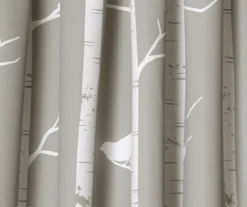 Bird On The Tree Gray Room-Darkening Rod Pocket Curtain Panel Pair, (84") -Home Decor Store 810468353 2