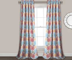 Blooming Flower Room-Darkening Rod Pocket Curtain Panel Pair -Home Decor Store 810468362 1