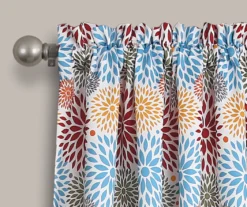 Blooming Flower Room-Darkening Rod Pocket Curtain Panel Pair -Home Decor Store 810468362 2